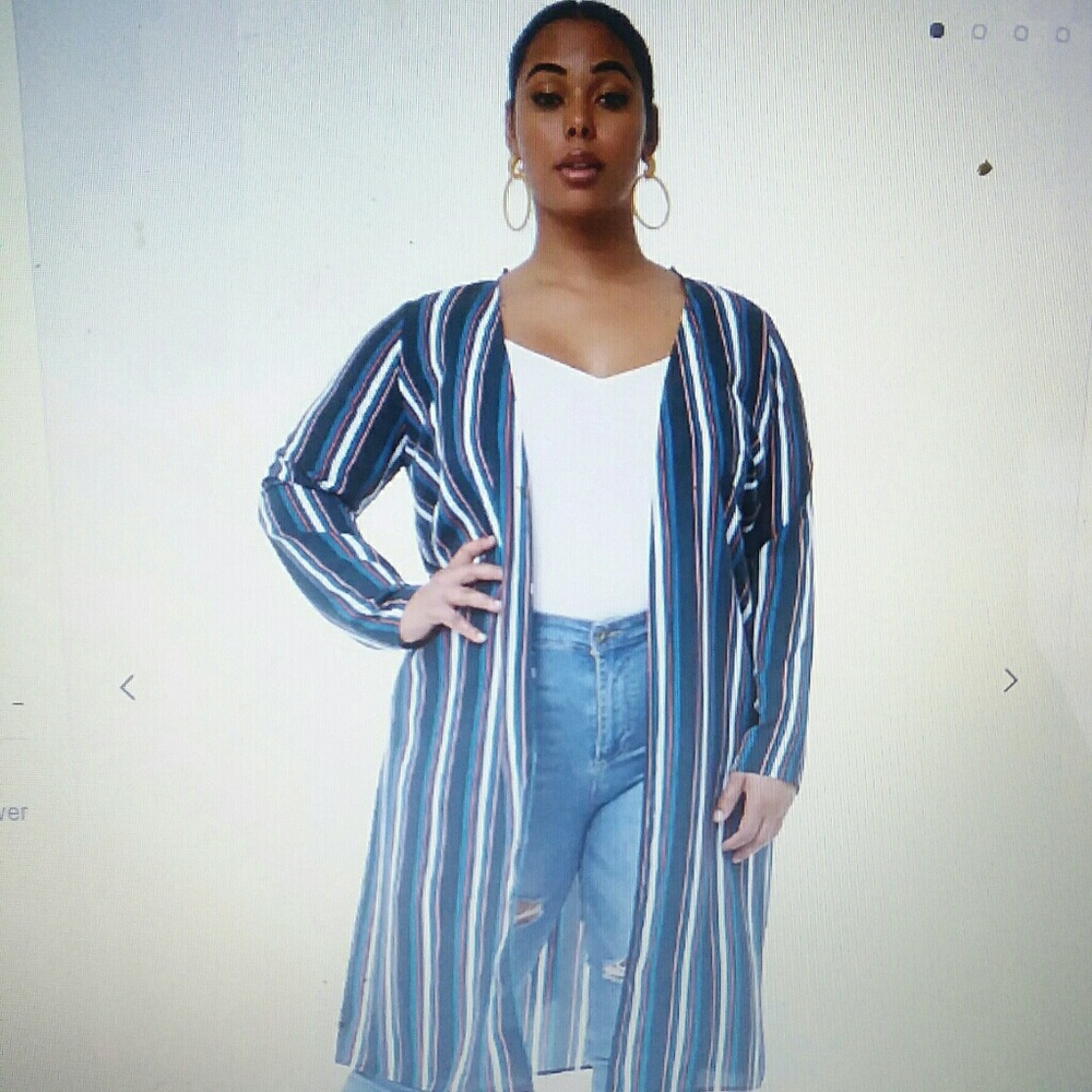 Striped Longline Duster (worn once)